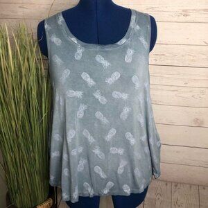 Cable & Gauge | Pineapple print tank top blue szLG
